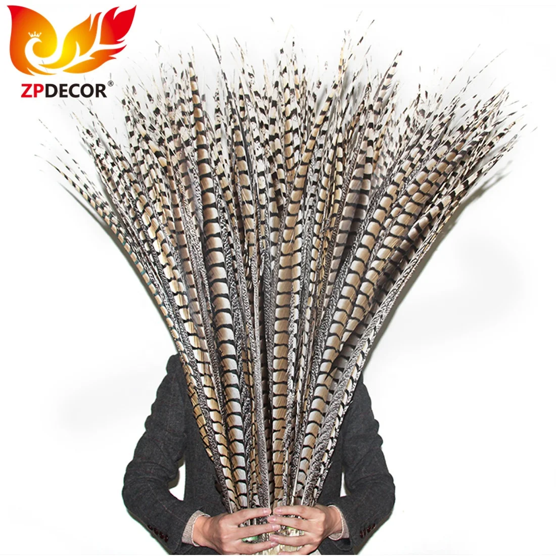 ZPDECOR Factory Wholesale Size 70-80 cm Natural Lady Amherst Pheasant Feather for Brazilian Carnival Decorations