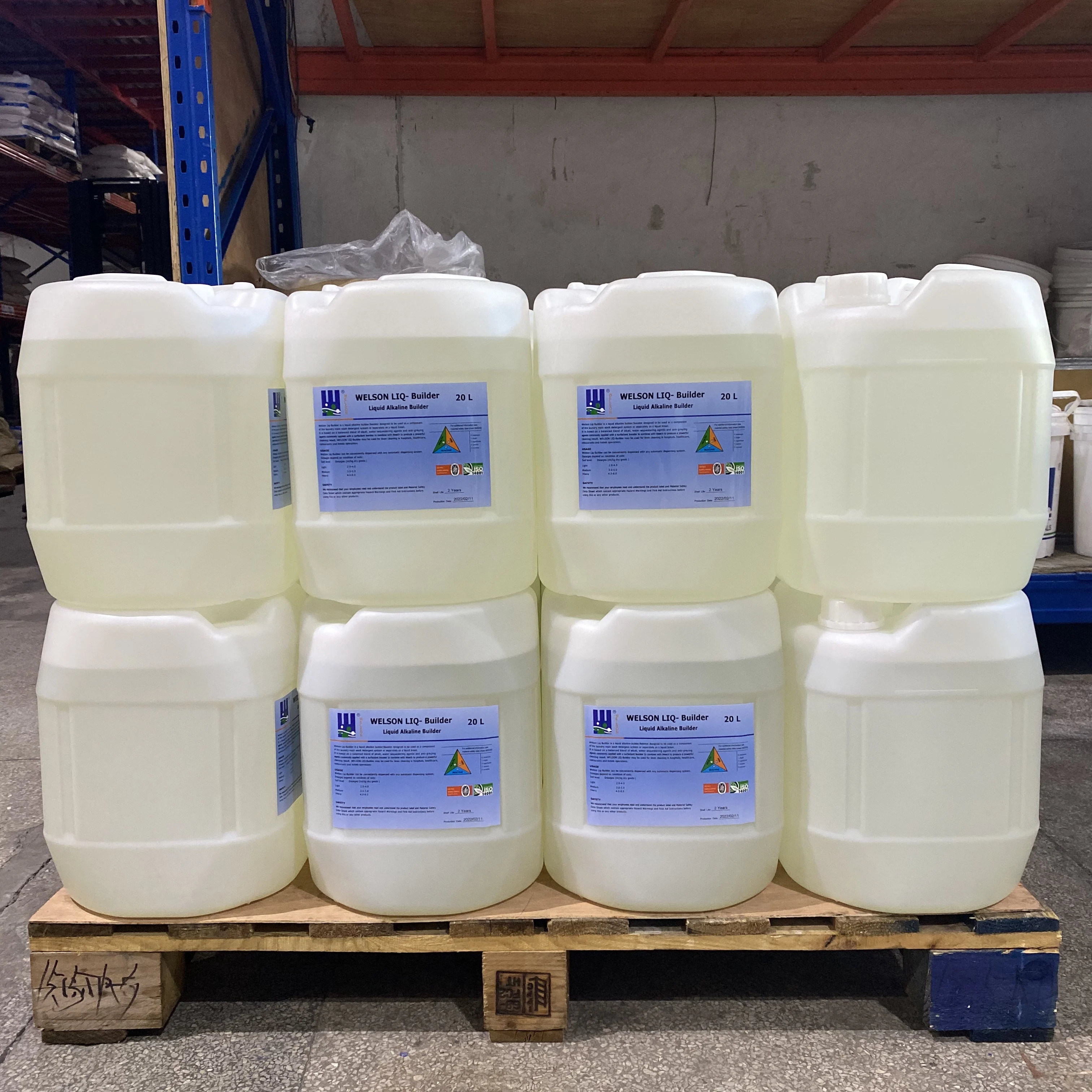 Concentrated laundry liquid alkaline builder commercial and Industrial application for hotel and hospital linen cleaning