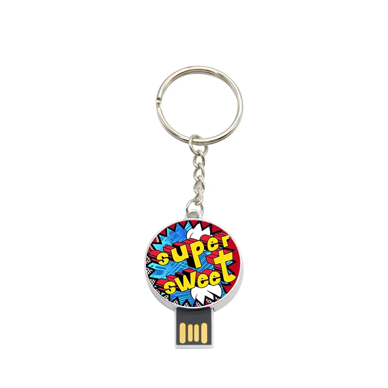 Personalized Sublimation Blanks  16G USB Flash Drives Metal Keychain