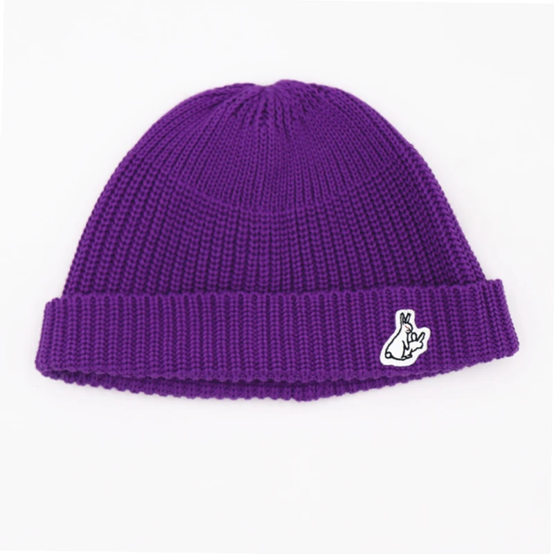 New Style Acrylic Custom Logo Knit Beanie Caps With All Kind Of Color Cotton Winter Beanie Hat with custom logo