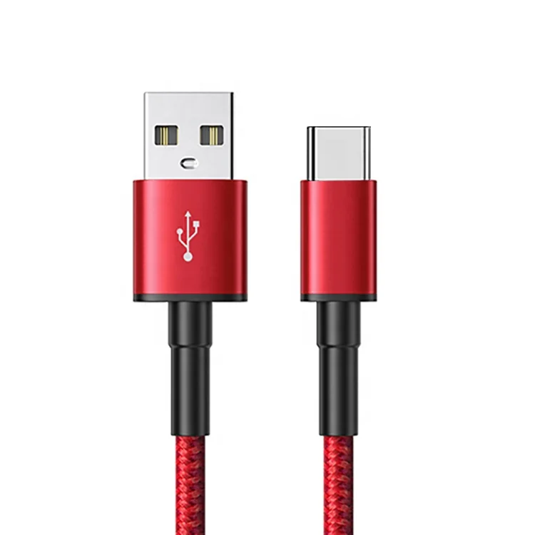 High quality type c micro USB cable nylon braided 2.0 USB cable 5v/3a fast charging 480 mbps data transfer for moblie phone
