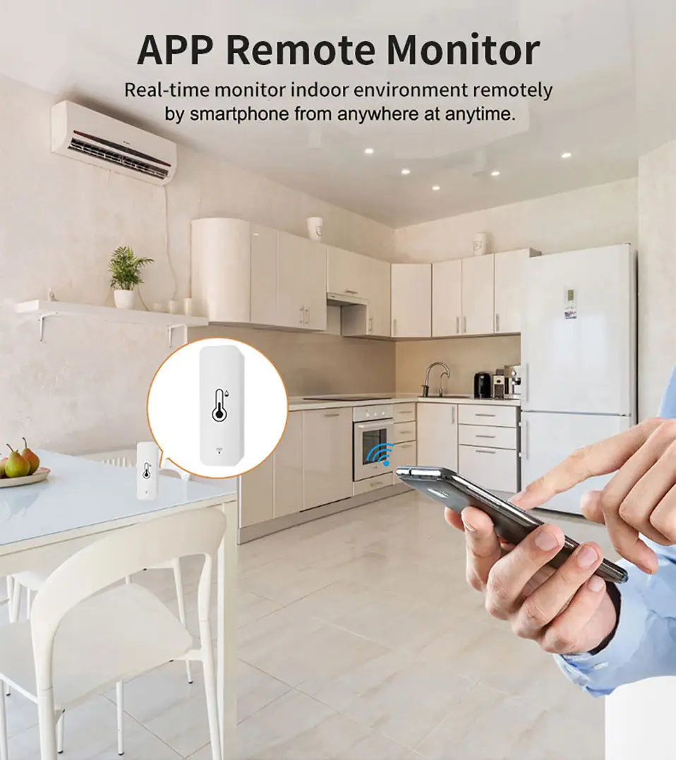 Tuya Smart Home WiFi APP Remote Monitor SmartLife Work With Alexa Google Assistant Humidity Sensor Temperature Sensor