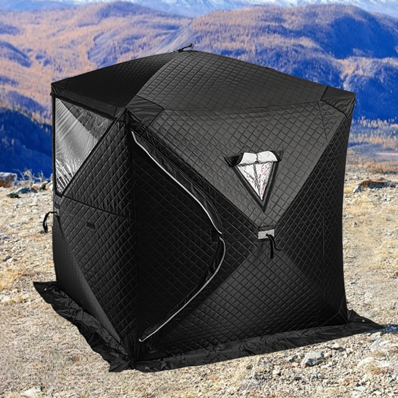 Outdoor Modern Sauna Rooms Quick Camping Ice Cube Winter Fishing Tent Portable Square Hiking Mobile Sauna Hub Tent