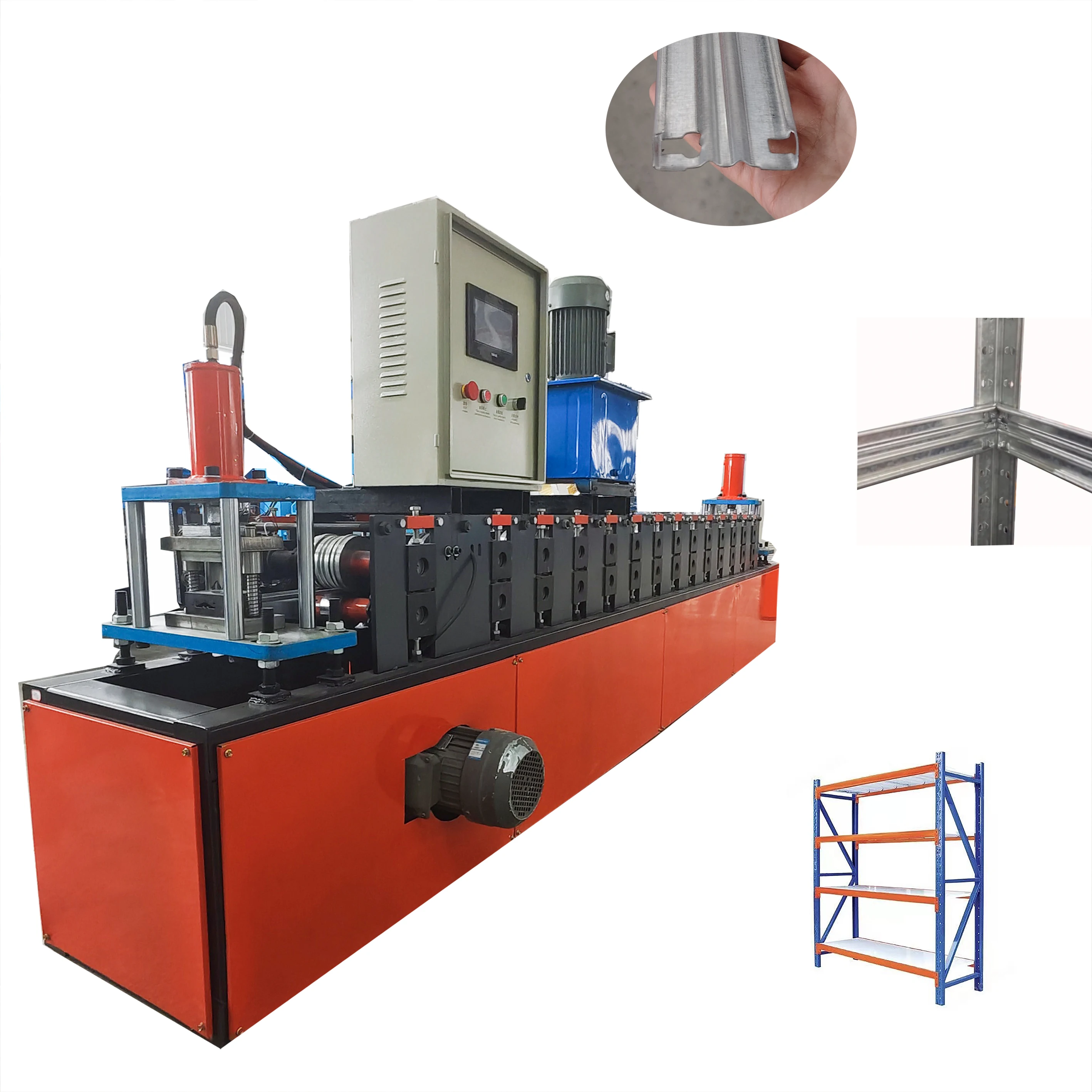 Fully Automatic Supermarket Storage Rack Shelf Frame Cold Roll Forming Machine Upright Rack Making Machine