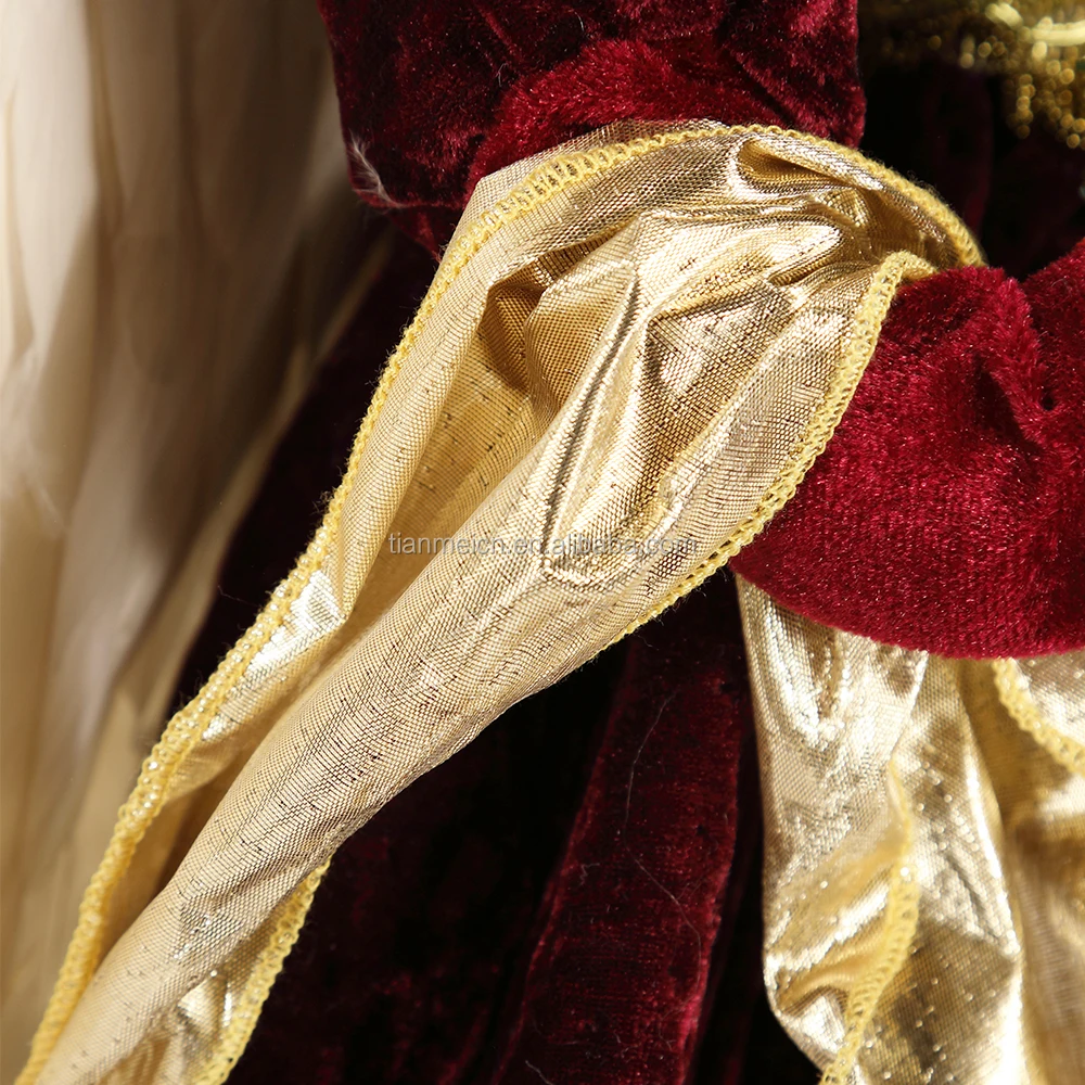 60cm Christmas garland Angel with White feathers Ornament Tree Top Figurines Collection Doll Xmas Traditional holiday Decoration