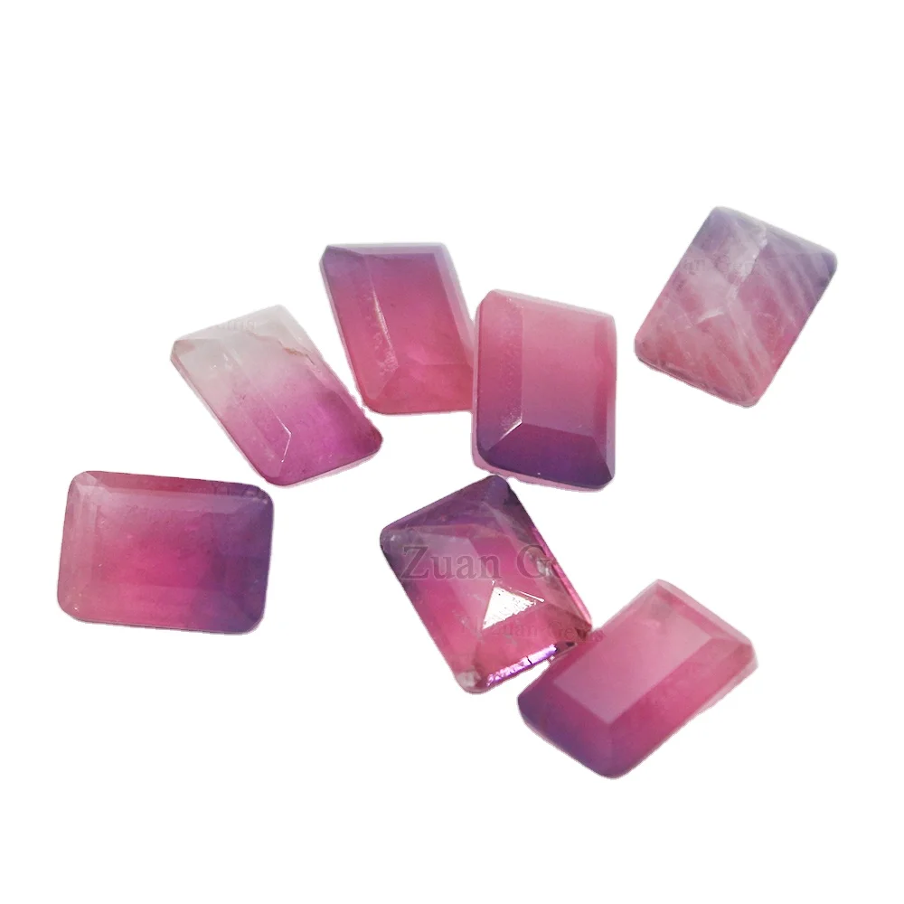 YZ Jewelry semi-precious gemstone watermelon glass bicolor quartz synthetic tourmaline stone fusion stone