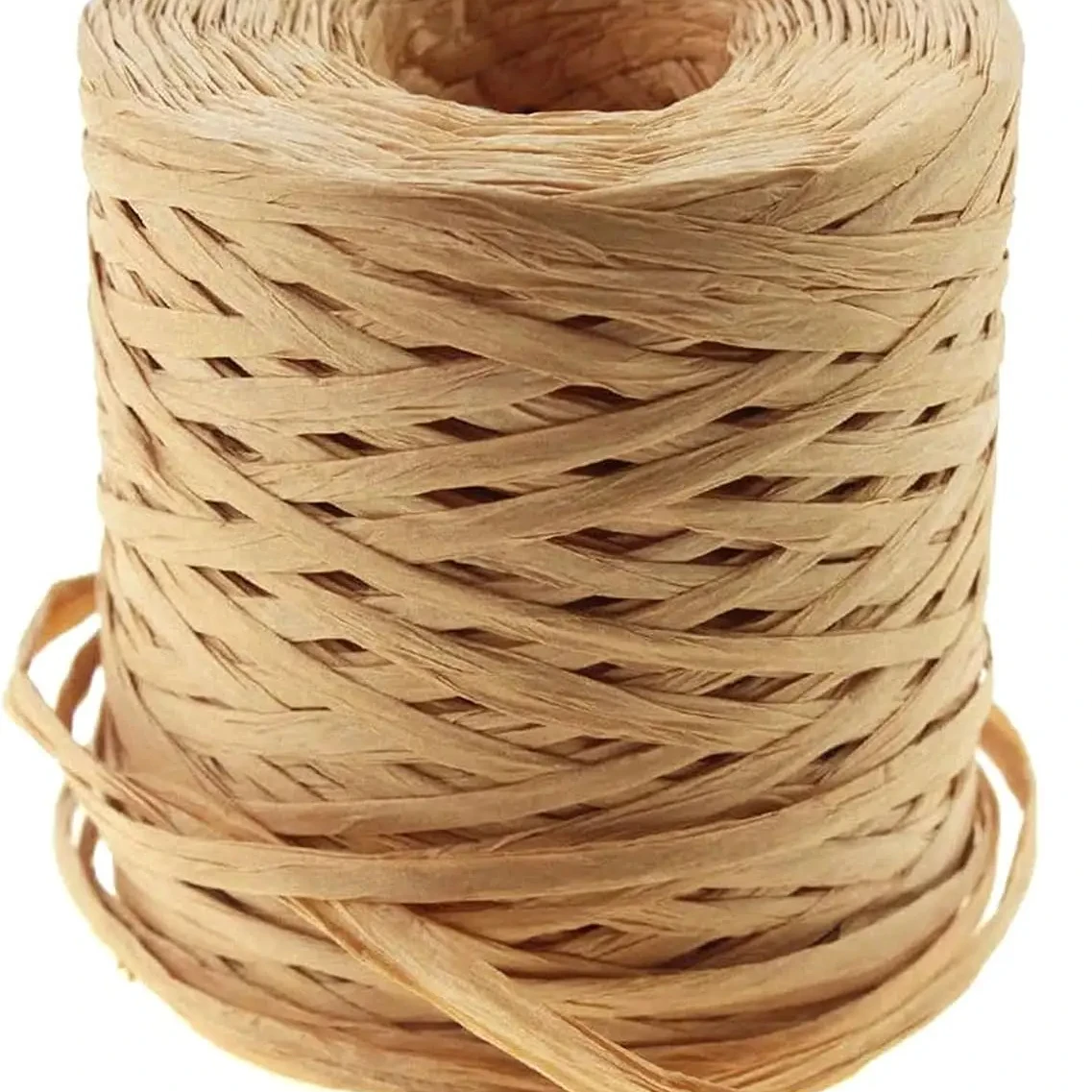 OKAY 100 meters Raffia Paper Craft Ribbon Packing Paper Twine, 1/4 Inch by 110 Yards (Kraft)