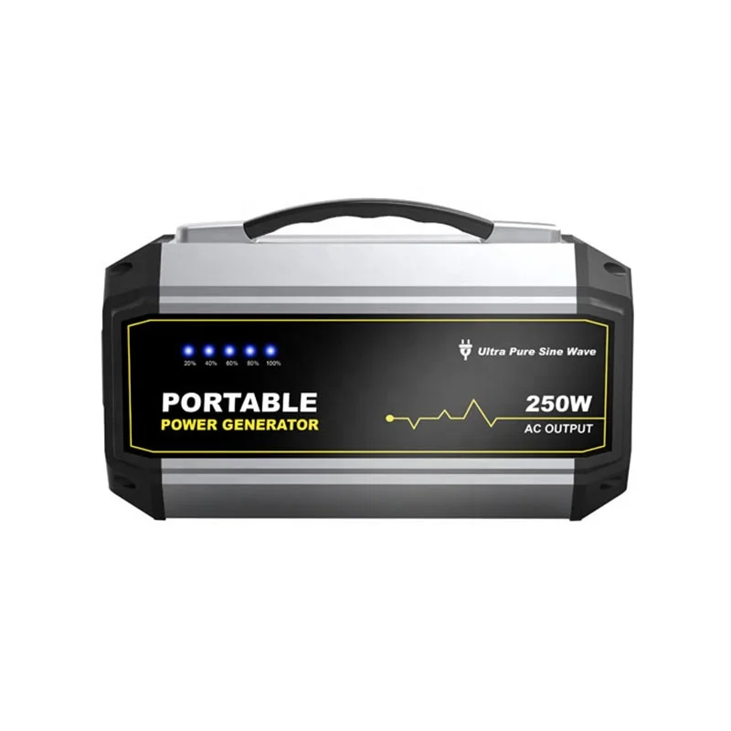 
Rechargeable Lithium Battery Backup Emergency Power Supply 250W Solar Energy Generator for Camping Fishing Travel 