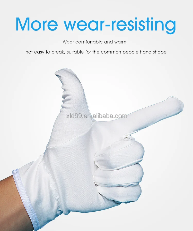 White Jewelry Polishing Gloves Dust Proof Microfiber Gloves White Clean Cloth Glove