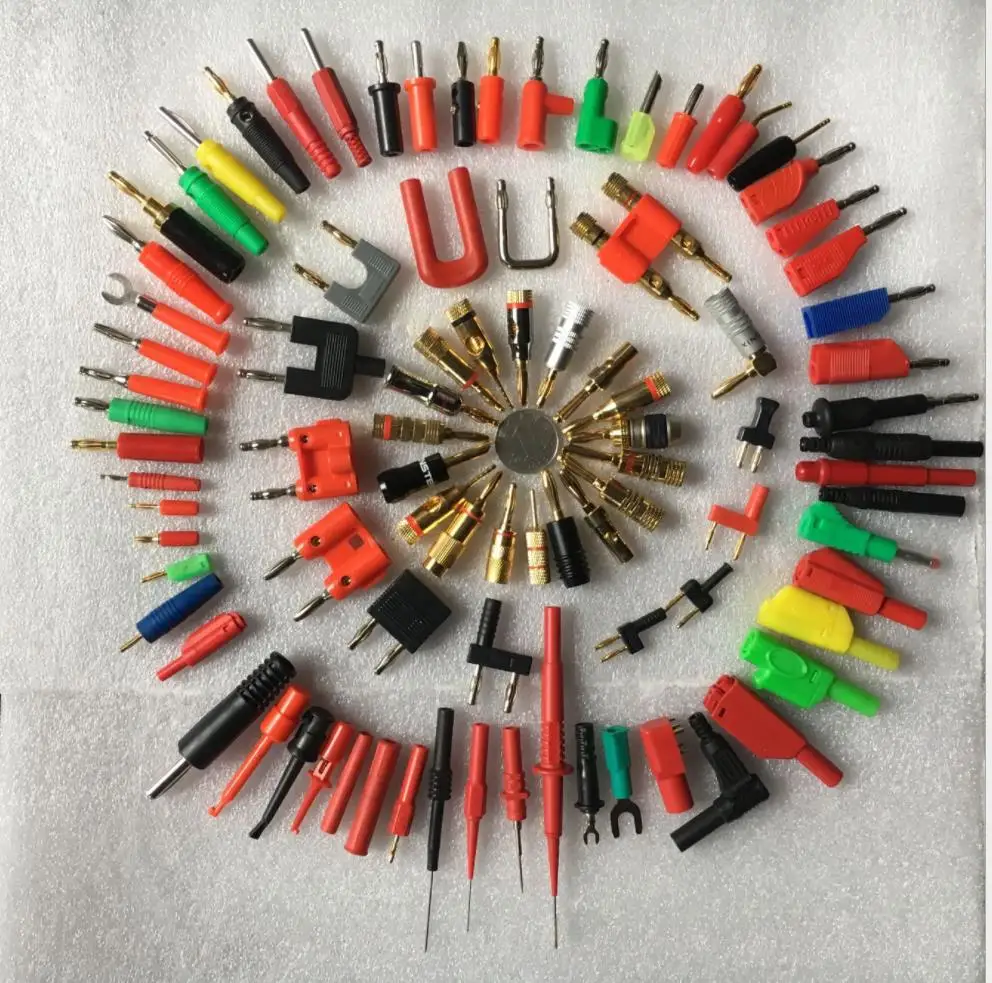 high voltage custom gold mini 1mm 2mm 3mm 4mm male female safety stackable insulated shrouded banana jack plug connector