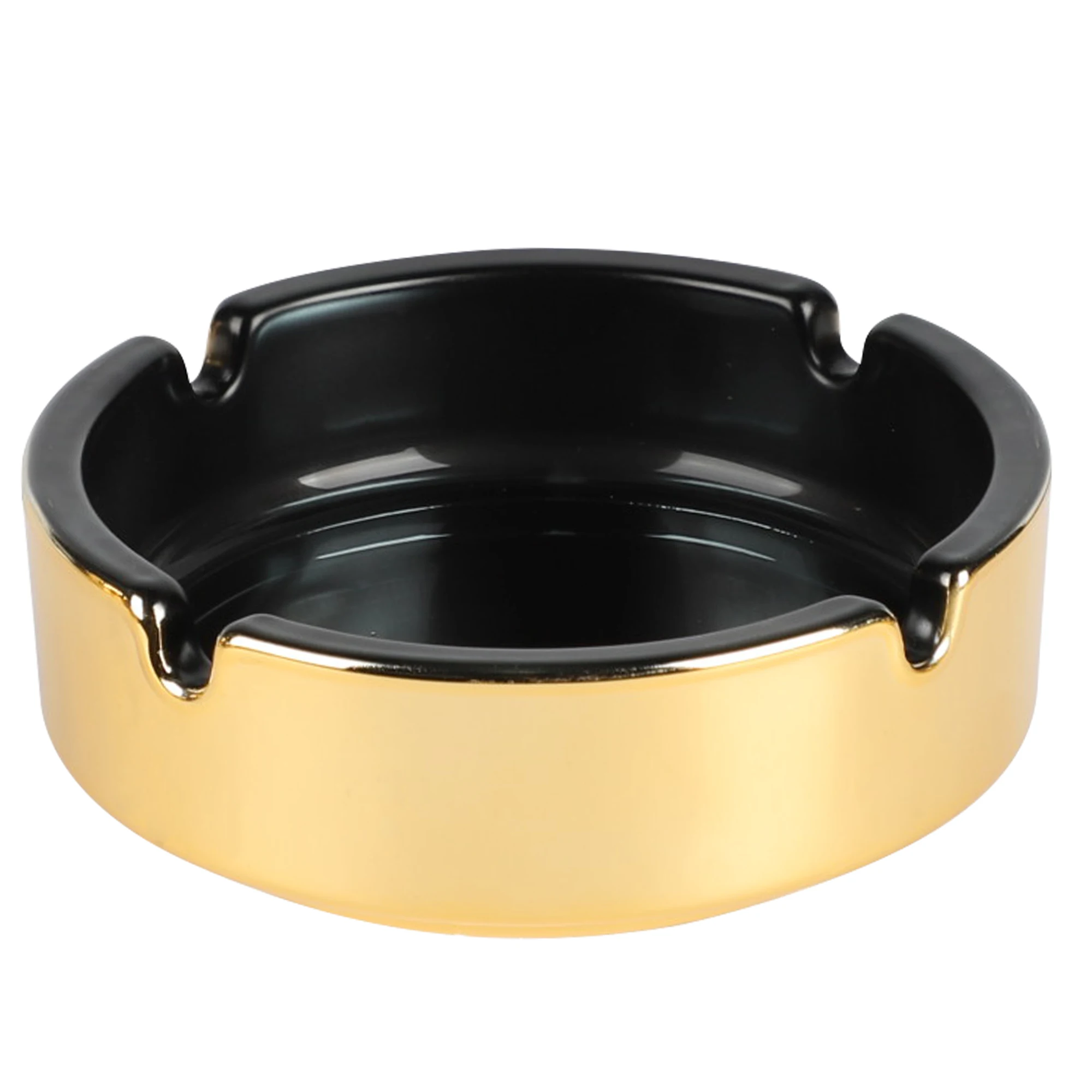 UKETA new high-end fashion table glass ashtray custom printed Logo creative advertising promotion round glass ashtray