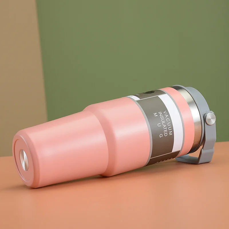 Gym Thermo 30Oz Stainless Steel Water Bottle Large Capacity Portable Insulated with Straw Sports Style for Outdoor Activities