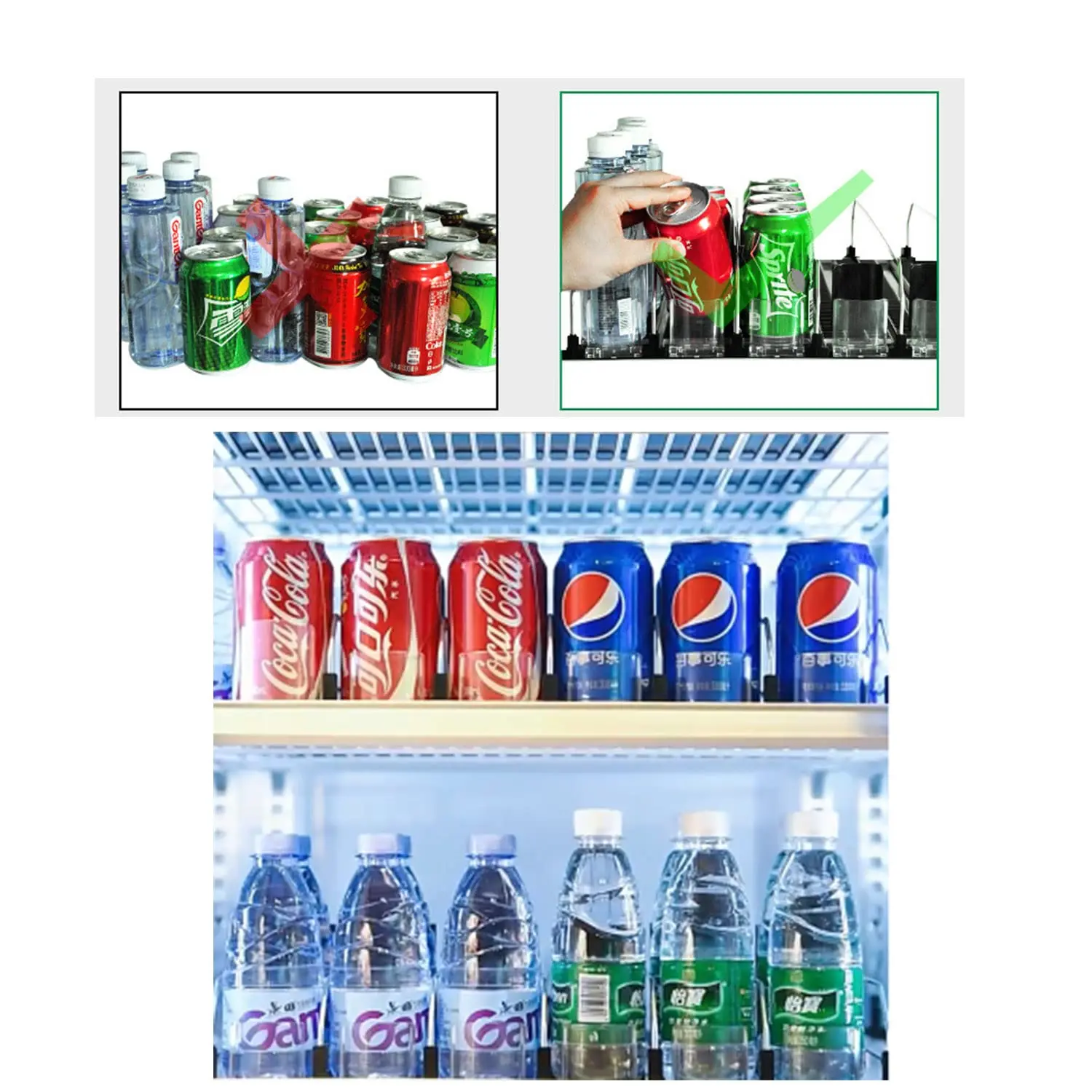 Flex Shelves Roller Shelf Pusher Tray for Cans