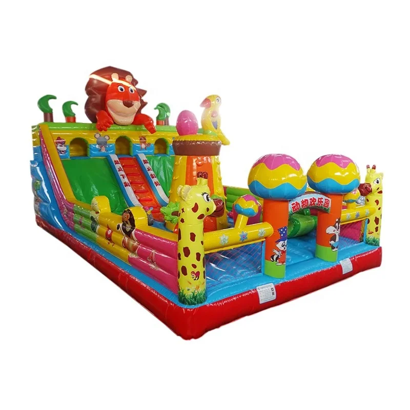 2024 Special Hot Selling Animal Park Inflatable Slide Inflatable Lion Slide Children Jumping Castle