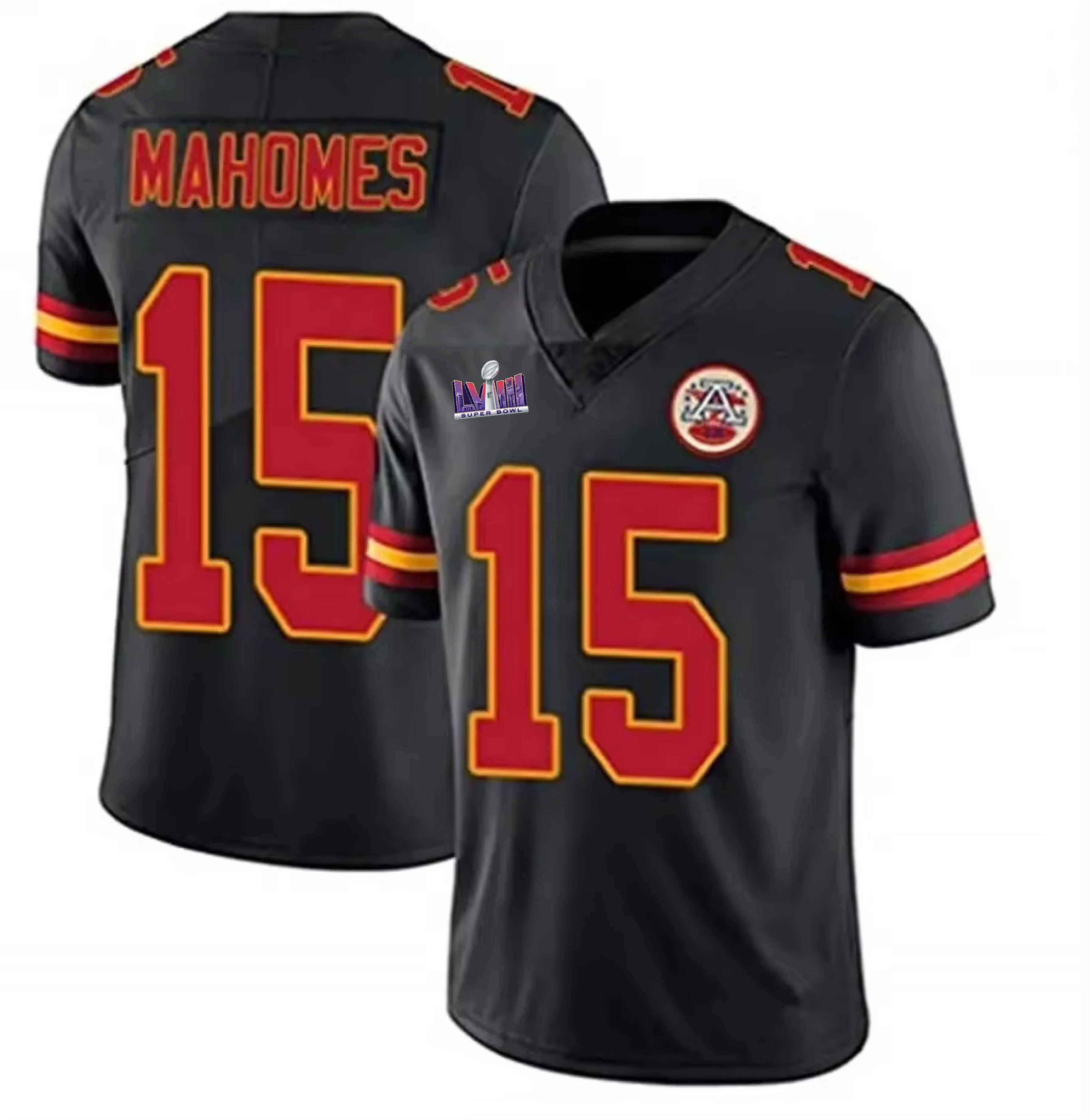 2024 мужской канзасской Майки 15 Patrick Mahomes 32 Bolton 87 Kelce 10 Pacheco прошитый VP ограниченный Американский футбол майки