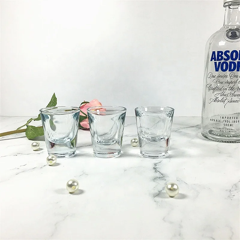 60ml small size double shot glass for coffee liqueur with nail shape bottom cheap price small spirit glass tumbler for home