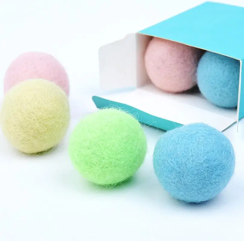 china wholesale factory interactive cat rolling ball toy cat toy felt ball