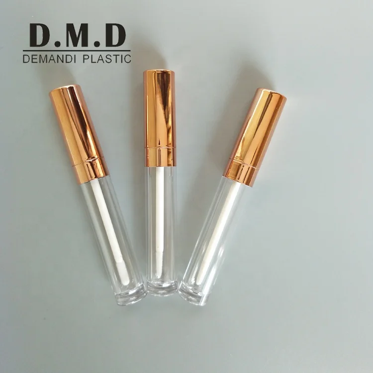 Custom logo 5ml 5 ml Rose gold lipgloss container empty lip gloss tube with rose gold top