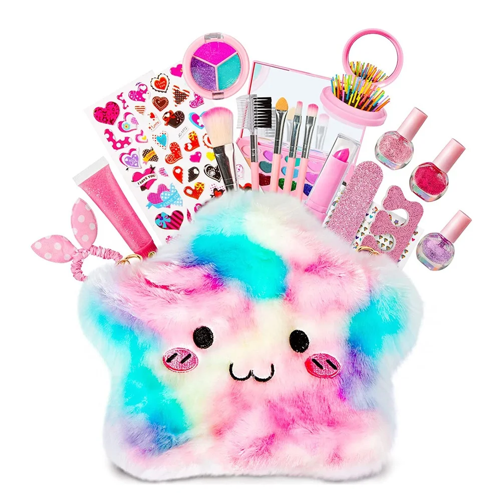 Косметический набор Amazon beauty play игрушки для девочек детские моющиеся ролевых игр макияжа «сделай сам» с лаком ногтей и сумкой