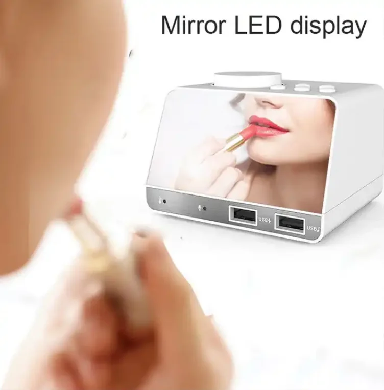 Alarm for hotels BT Speaker Creative Digital Music desk Clock Display Radio with Dual USB Support U Disk TF Card FM