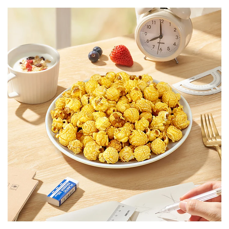 Sweet, crispy, caramel popcorn with a classic taste  128g grain snacks