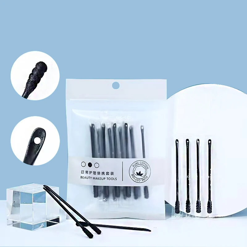 Individual Bamboo Charcoal Cotton Buds Pressure Ring Head Acne Squeezing Cotton Swab Disposable Nursing Swab