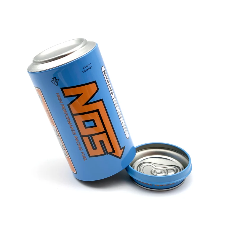 Wholesale factory cola beer shape custom metal stash tin can for towel socks packaging soda underwear tin can