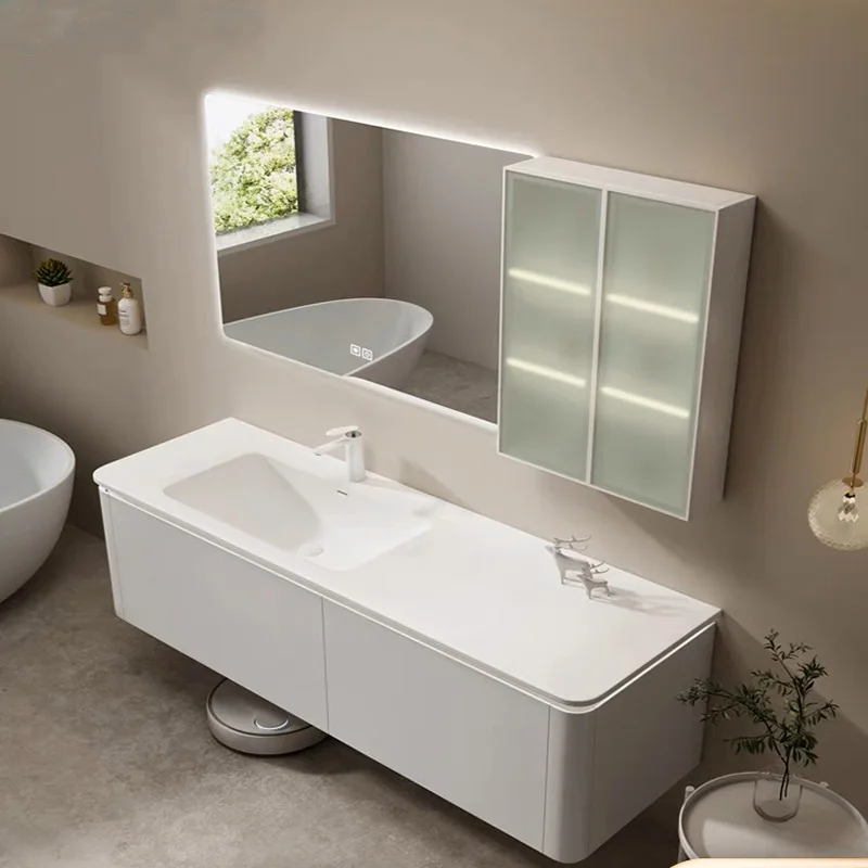 Wholesale Single Single Modern Wooden Panel Bath Cabinet Bathroom Vanities With Mirror Sink