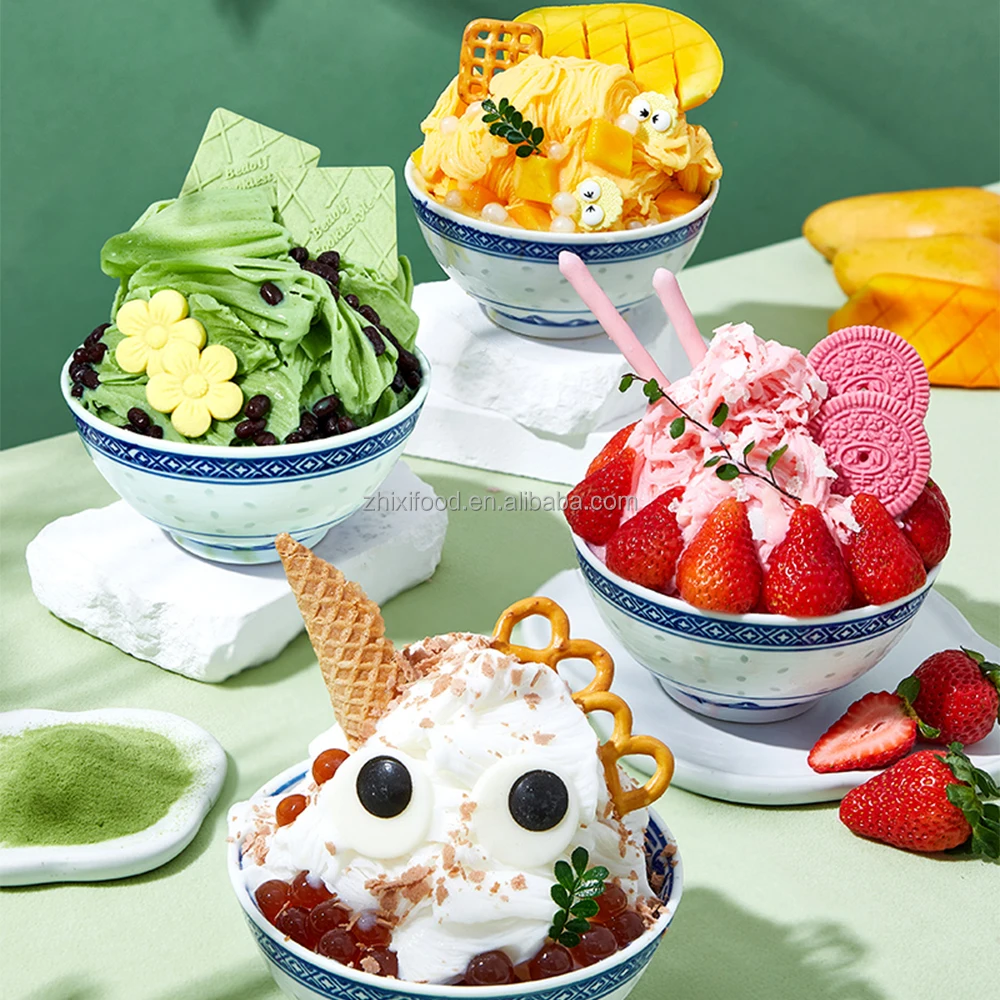 1kg Strawberry Flavor Mein Mein Ice Powder/Snow Ice Powder for Hot Pot or Restaurant Menu