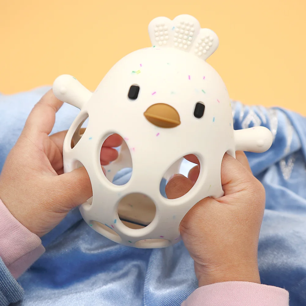 Wholesale 2024 BPA Free Autism Sensory Chick Hand Silicone Teether Baby Teething Toys