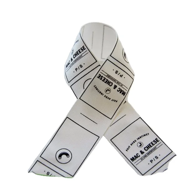 Customizable cotton, linen, polyester multi-color environmentally friendly LOGO clothing printing middle folding label