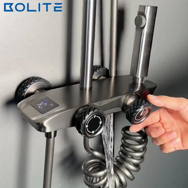 Manufacturer Customized New Designer Multifunctional Piano Key Digital Shower Faucet Set