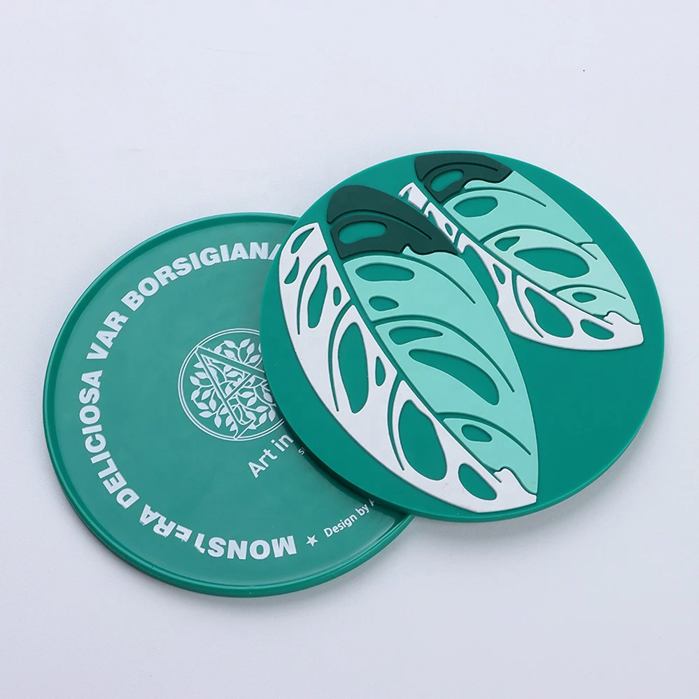 Custom Printed Round Anti-slip Heat Resistant Soft PVC Silicone Rubber Placemat Cup Coaster Drinks Holder Mat