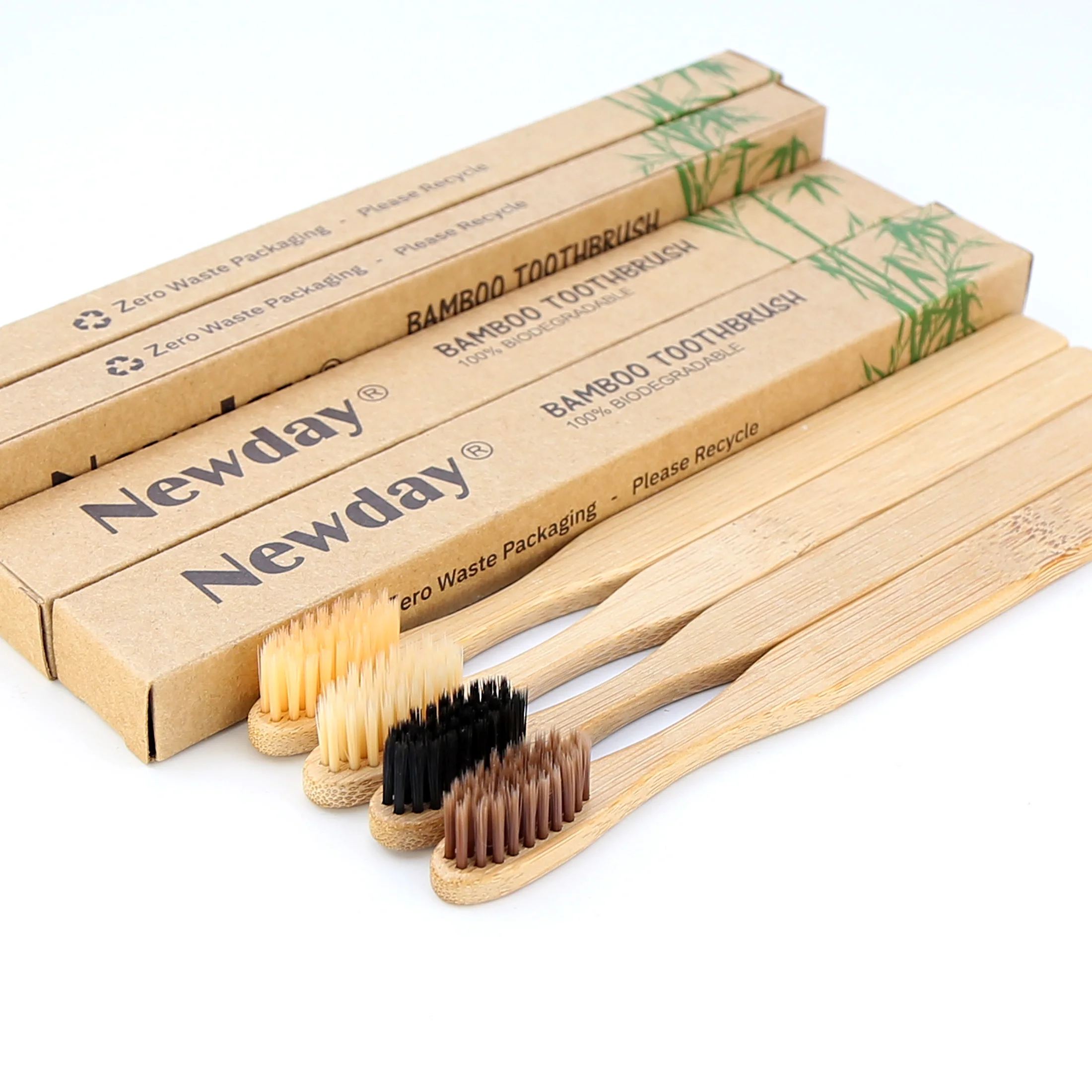 Natural Bamboo Biodegradable Adult Bamboo Toothbrush Soft Charcoal Bristles BPA Free OEM Brosse A Dent Bambou