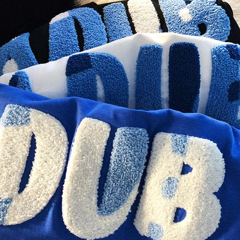 Wholesale Tshirt custom camiseta Chenille Embroidery T Shirt personnalisable tee Embroidery T-shirt for men