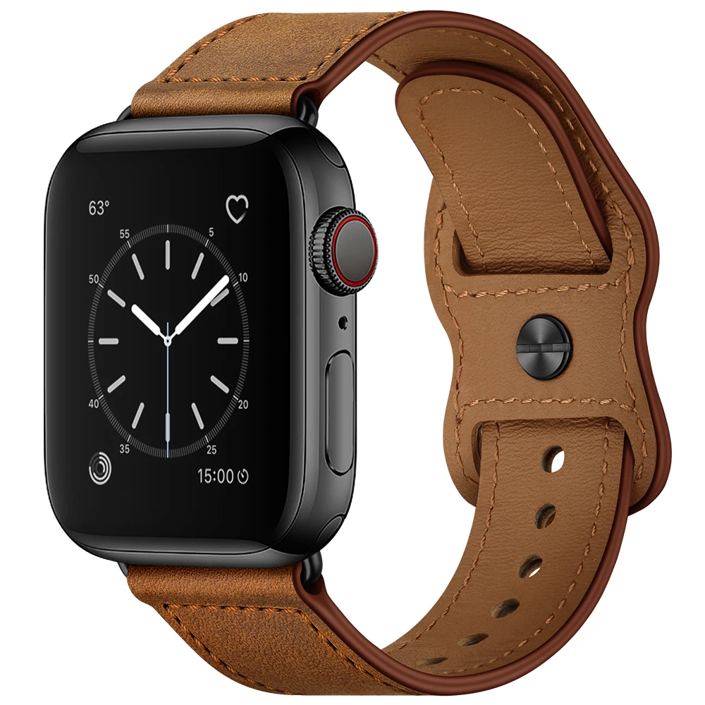 Ремешок из натуральной кожи для Apple Watch 42 мм 44 мм Apple Watch 4 5 38 мм 40 мм Iwatch 3/2/1
