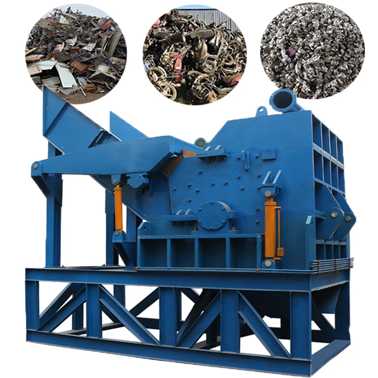Low price Automatic Shredder steel waste crusher car bicycle crushing  Scrap iron metal crusher machine