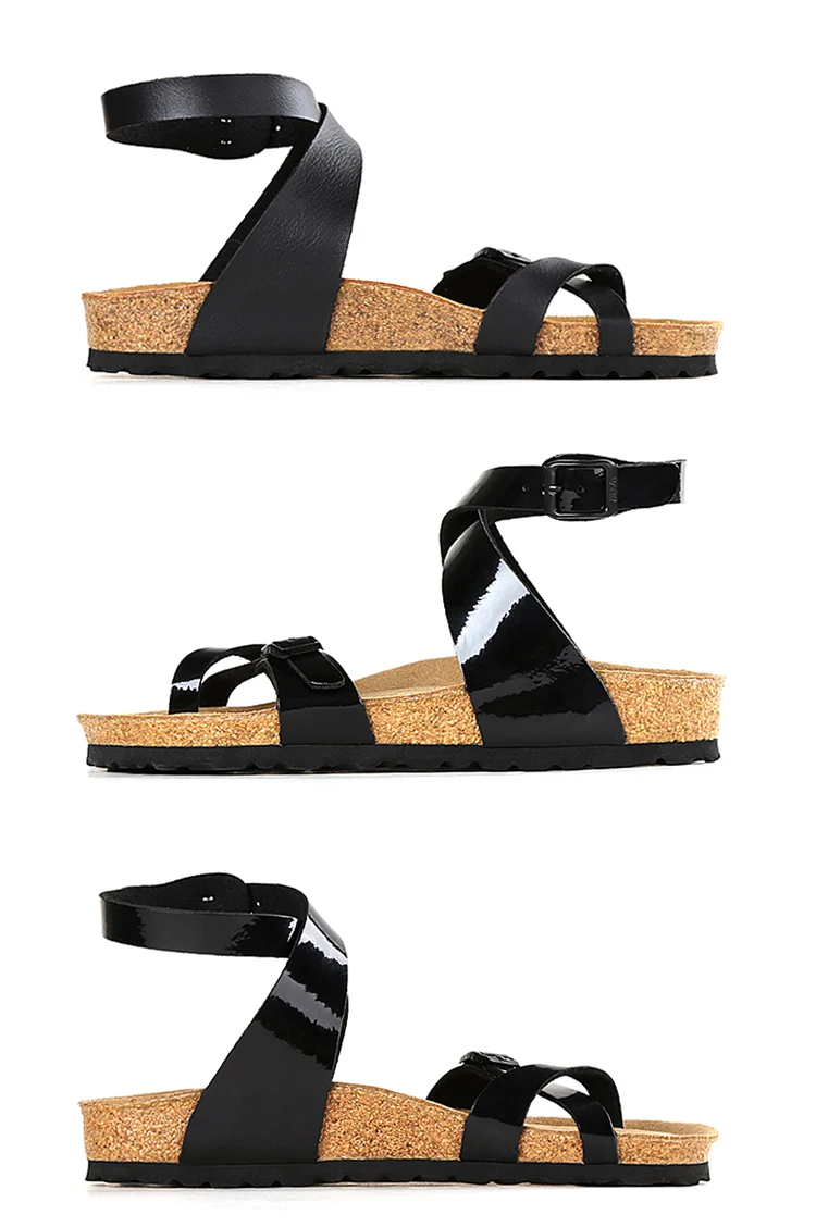 High Quality Arch Support Cork Leather Sandals For Women And Ladies