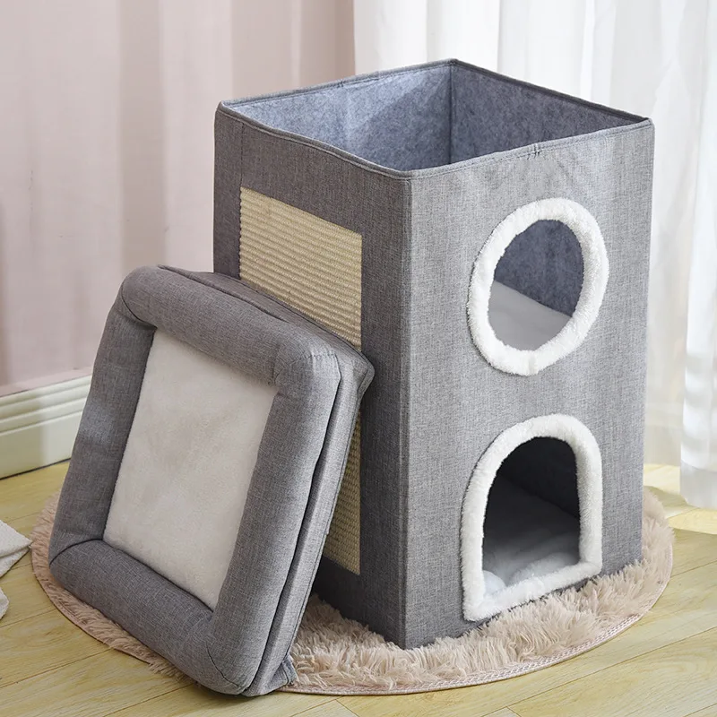 Warm Removable Washable Fully Enclosed Easy To Clean Foldable All Season Universal Pet Cat Nest