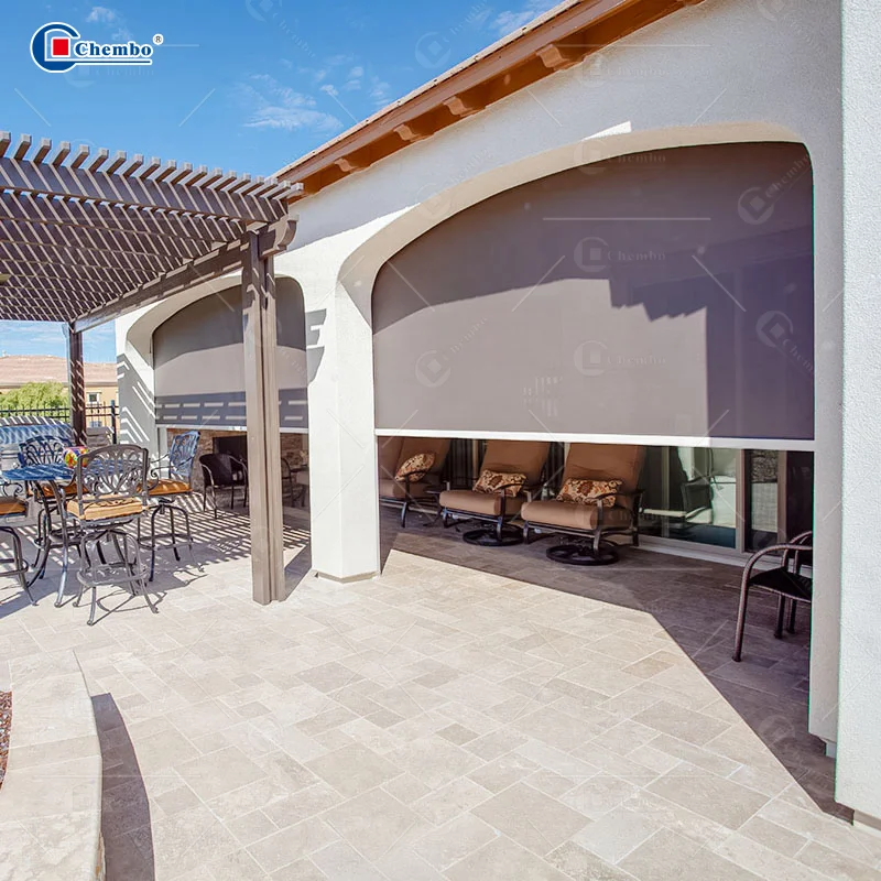 Outdoor Blind Roller Waterproof Zip Track Blinds Eco-friendly Patio Motorized Zip Blinds Store Enrouleur