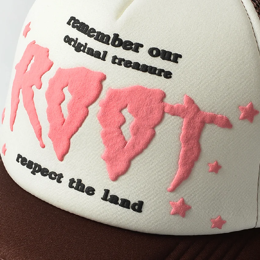 custom Logo fashion puff printing Foam Trucker Mesh hats 3d Puff Print Trucker Hat