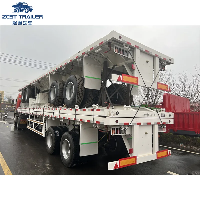 2 Axle JOST 28T Landing Gear 40ft Brand New Flatbed Flat Bed Container Semi Truck Trailer