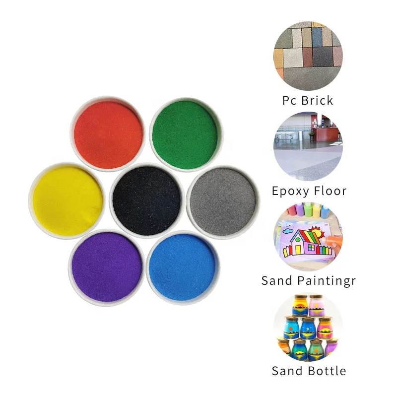 Colorful white sand, painting grade color sand, colored sand for sale
