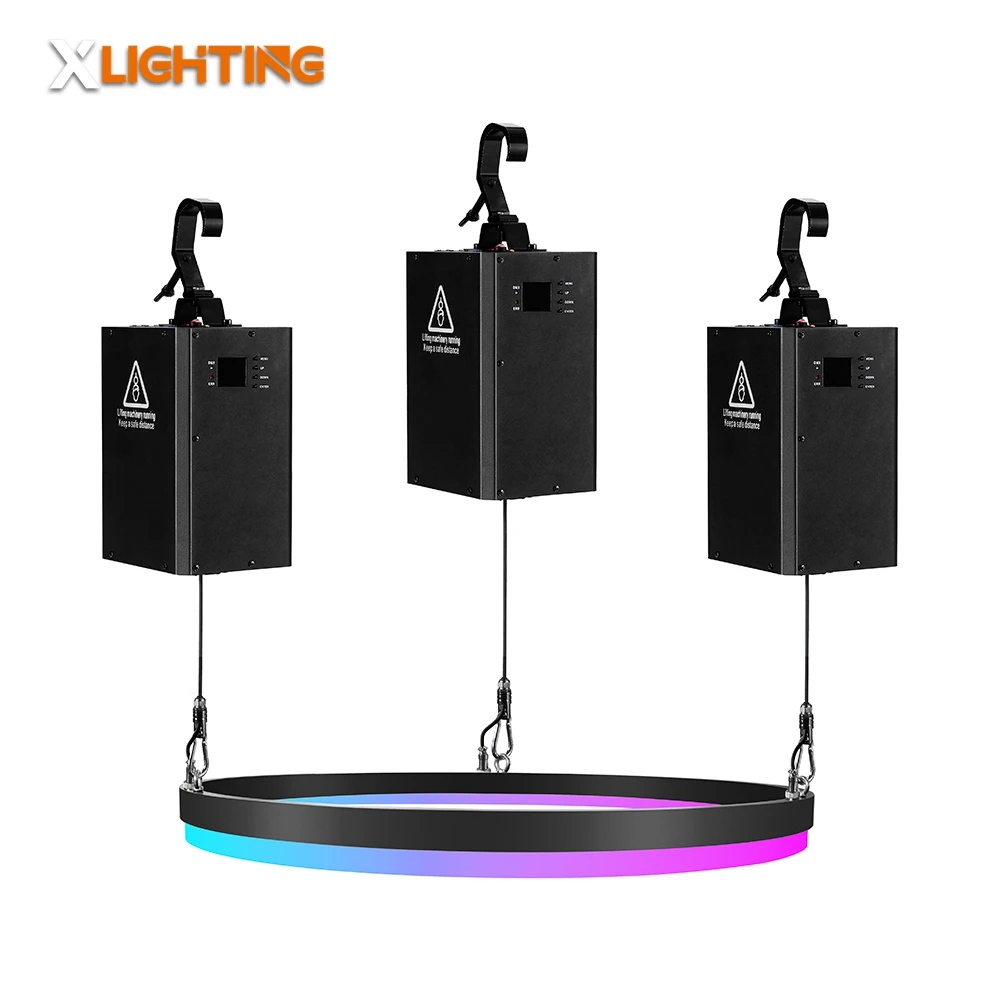 Kinetic Ring Light Decorative LED Winch System 300W Disco Ceiling Lights with DMX Controller