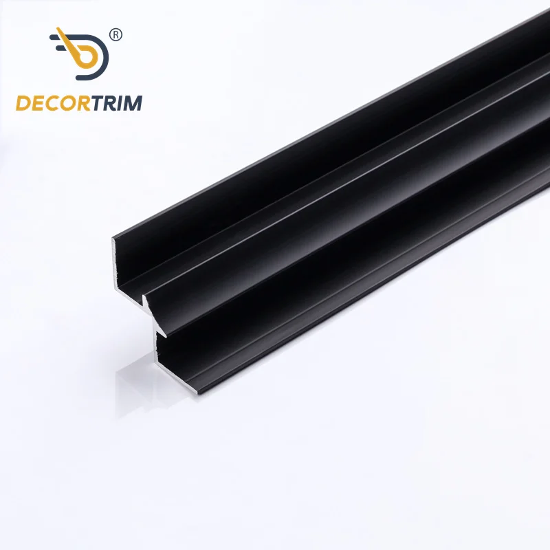 Prolink Metal Wholesales Tile Accessories Factory YJ-259A Black UV Shape Aluminum Tile Edge Trim Profile For Floor