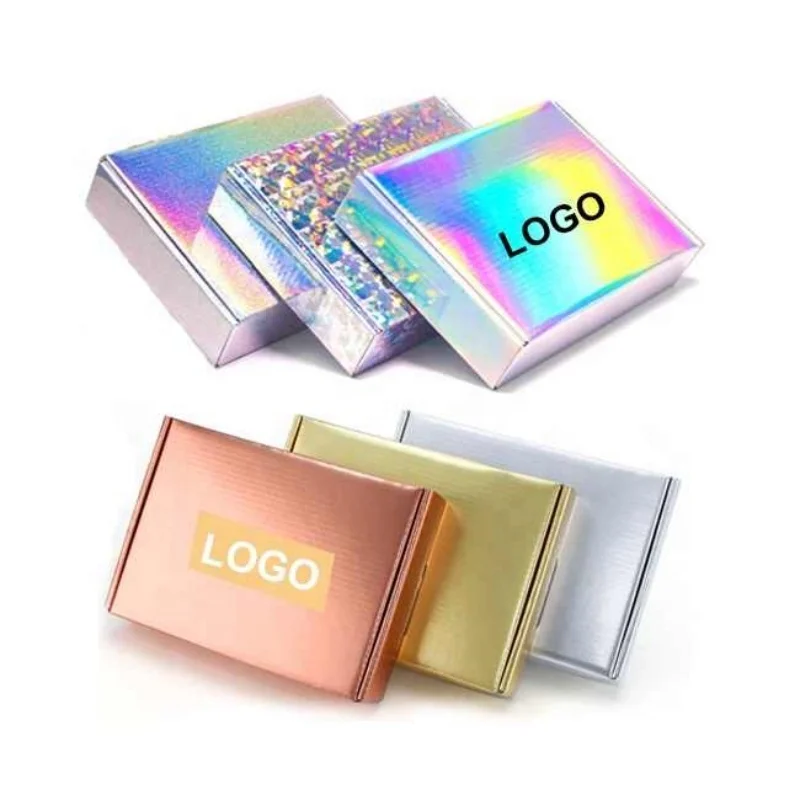 Custom Logo Printed Flat pack Packaging Box Corrugated Die Cut Folding Kraft Mailer Shipping Mailing Box