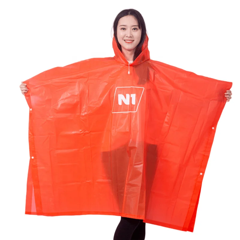 Polar Everest Custom PEVA EVA Poncho Waterproof Reusable Unisex Hooded Adults Rain Poncho Raincoat for Hiking Cycling Concert