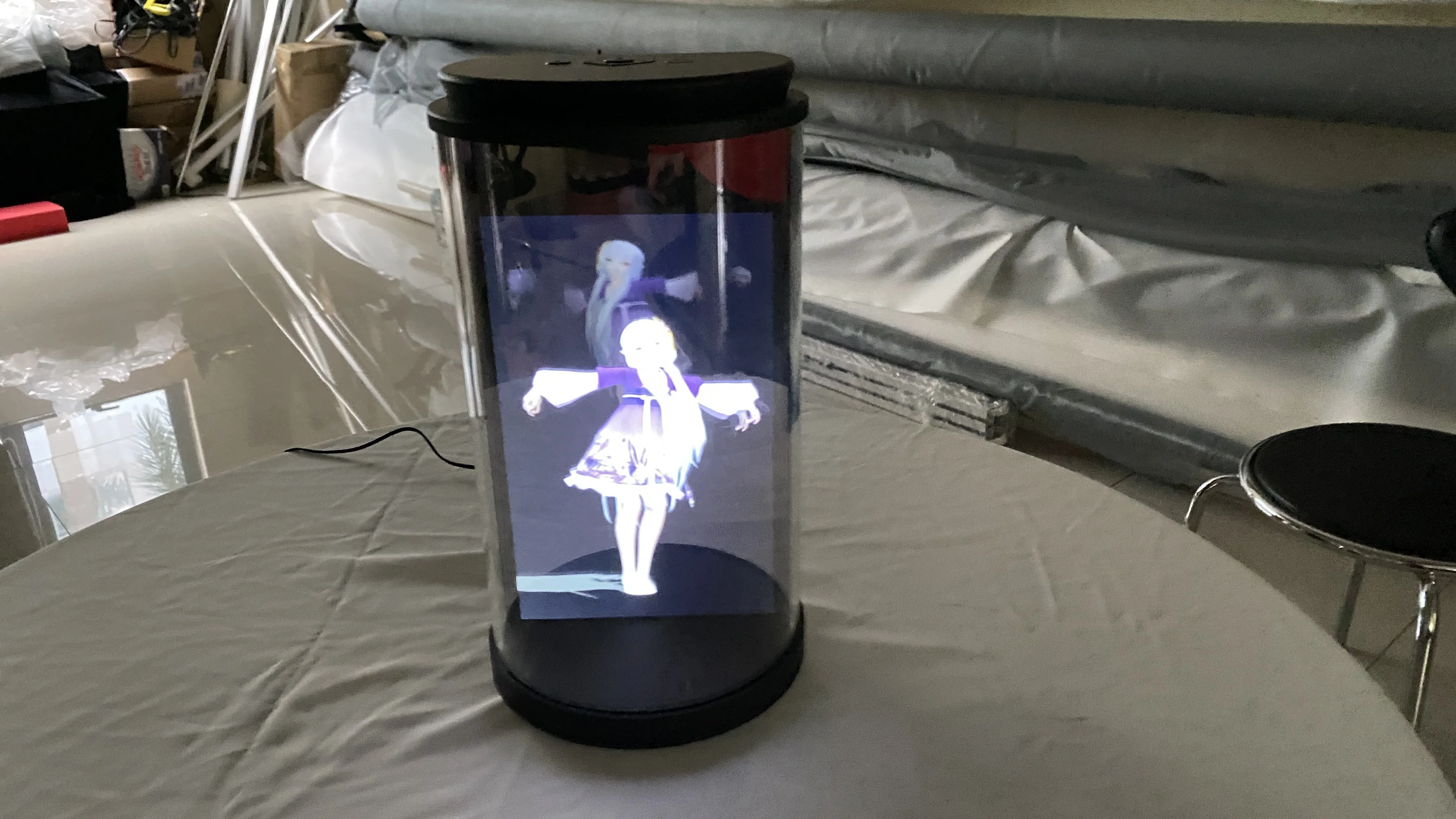 consumer electronics transparent hologram 3d holographic cylinder
