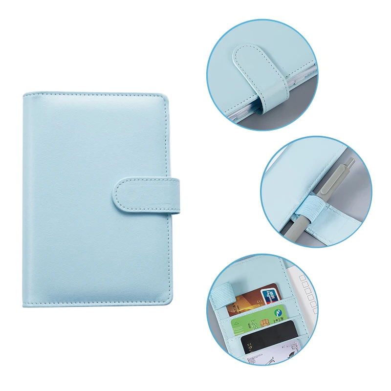 Wholesale A6 Custom Planner Money Savings Mini Metal Ring Budget Binder with Cash Tracker Zipper Envelopes