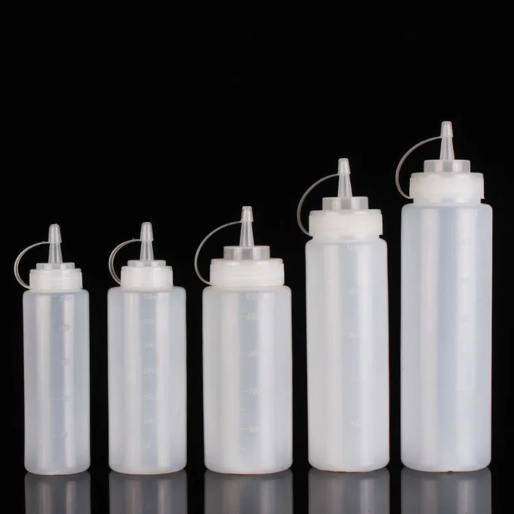 Factory Sale 240ML 500ML Ketchup Squeeze Bottle Wholesale Empty PE Plastic Tip Squeeze Chili Sauce Bottle For Tomato Salad Sauce